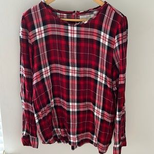 LOFT Red and White Blouse Elegant Top